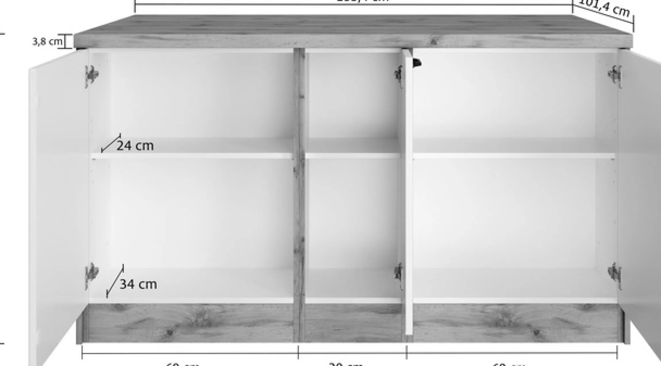 KOCHSTATION Kücheninsel »KS-Lana, Breite 153 cm« MDF-Fronten, Arbeitsplatte 38mm stark
