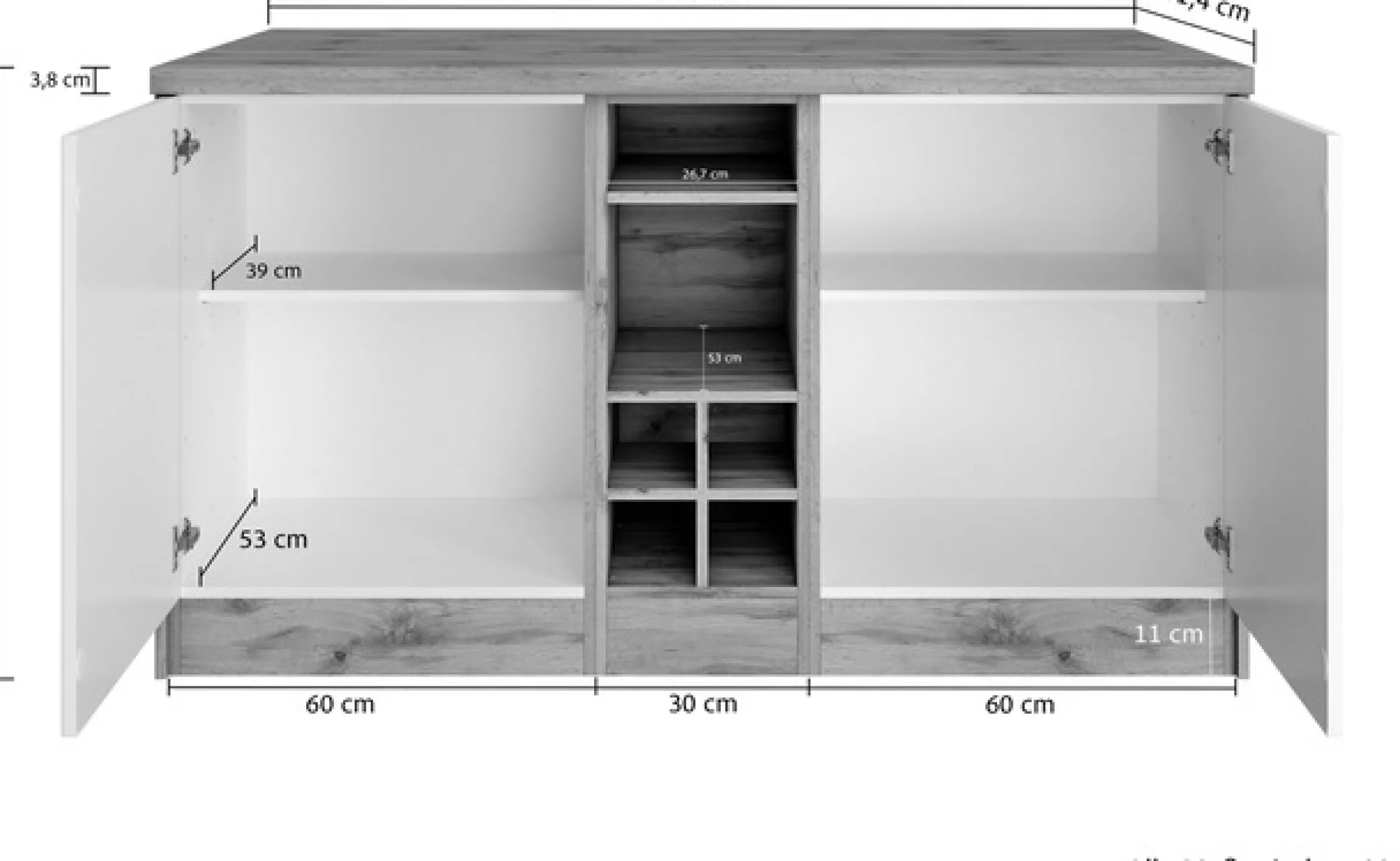 KOCHSTATION Kücheninsel »KS-Lana, Breite 153 cm« MDF-Fronten, Arbeitsplatte 38mm stark