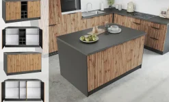 KOCHSTATION Kücheninsel »KS-Lagos« Kücheninsel 153/100 cm, mit höhenverstellbaren Möbelfüßen