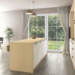 KOCHSTATION Kücheninsel »KS-Luna« Breite 225 cm, 4 Türen, 8 Innenfächer, 4 Essplätze, gedämpfte Türen