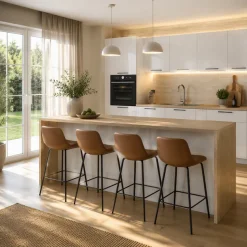 KOCHSTATION Kücheninsel »KS-Luna« Breite 225 cm, 4 Türen, 8 Innenfächer, 4 Essplätze, gedämpfte Türen