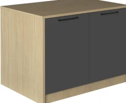 KOCHSTATION Kücheninsel »KS-Luna« Breite 115 cm, 2 Türen, 4 Innenfächer, 2 Essplätze, gedämpfte Türen