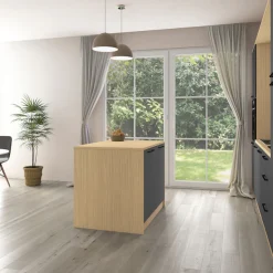 KOCHSTATION Kücheninsel »KS-Luna« Breite 115 cm, 2 Türen, 4 Innenfächer, 2 Essplätze, gedämpfte Türen
