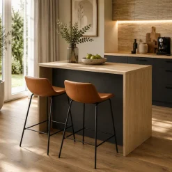 KOCHSTATION Kücheninsel »KS-Luna« Breite 115 cm, 2 Türen, 4 Innenfächer, 2 Essplätze, gedämpfte Türen