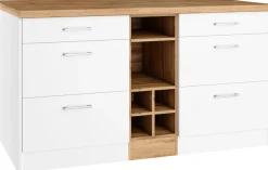 KOCHSTATION Kücheninsel »KS-Milan« Stellmaß 153/100 cm, viel Stauraum, Lebensmittelpunkt: Küche