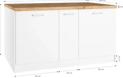 KOCHSTATION Kücheninsel »KS-Milan« Stellmaß 153/100 cm, viel Stauraum, Lebensmittelpunkt: Küche