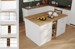 KOCHSTATION Kücheninsel »KS-Milan« Stellmaß 153/100 cm, viel Stauraum, Lebensmittelpunkt: Küche