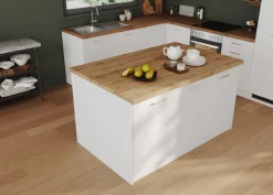 KOCHSTATION Kücheninsel »KS-Milan« Stellmaß 153/100 cm, viel Stauraum, Lebensmittelpunkt: Küche