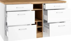 KOCHSTATION Kücheninsel »KS-Milan« Stellmaß 153/100 cm, viel Stauraum, Lebensmittelpunkt: Küche