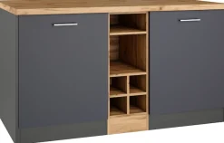 KOCHSTATION Kücheninsel »KS-Milan« Stellmaß 153/100 cm, viel Stauraum, Lebensmittelpunkt: Küche
