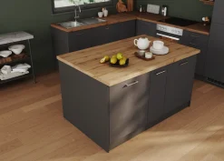 KOCHSTATION Kücheninsel »KS-Milan« Stellmaß 153/100 cm, viel Stauraum, Lebensmittelpunkt: Küche
