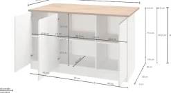 KOCHSTATION Kücheninsel »KS-Sole, Kücheninsel« Breite 155 cm, 3 Türen