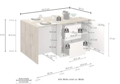 KOCHSTATION Kücheninsel »KS-Sole, Kochinsel, Küchenarbeitsblock, Inselküche, Arbeitsinsel« Breite 152,5 cm, mit Essplatz, Handtuchhalter, Fächer und Weinregal