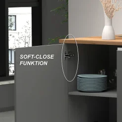KOCHSTATION Kücheninsel »Sole,Kochinsel,Küchenarbeitsblock,Inselküche,Arbeitsinsel« Breite 200 cm mit 4 Türen,4 Fächer, Arbeitsplatte, Aluminiumgriff