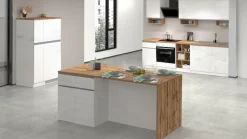 KOCHSTATION Kücheninsel »Sole,Kochinsel,Küchenarbeitsblock,Inselküche,Arbeitsinsel« Breite 200 cm mit 4 Türen,4 Schubkästen, Aluminiumgriff