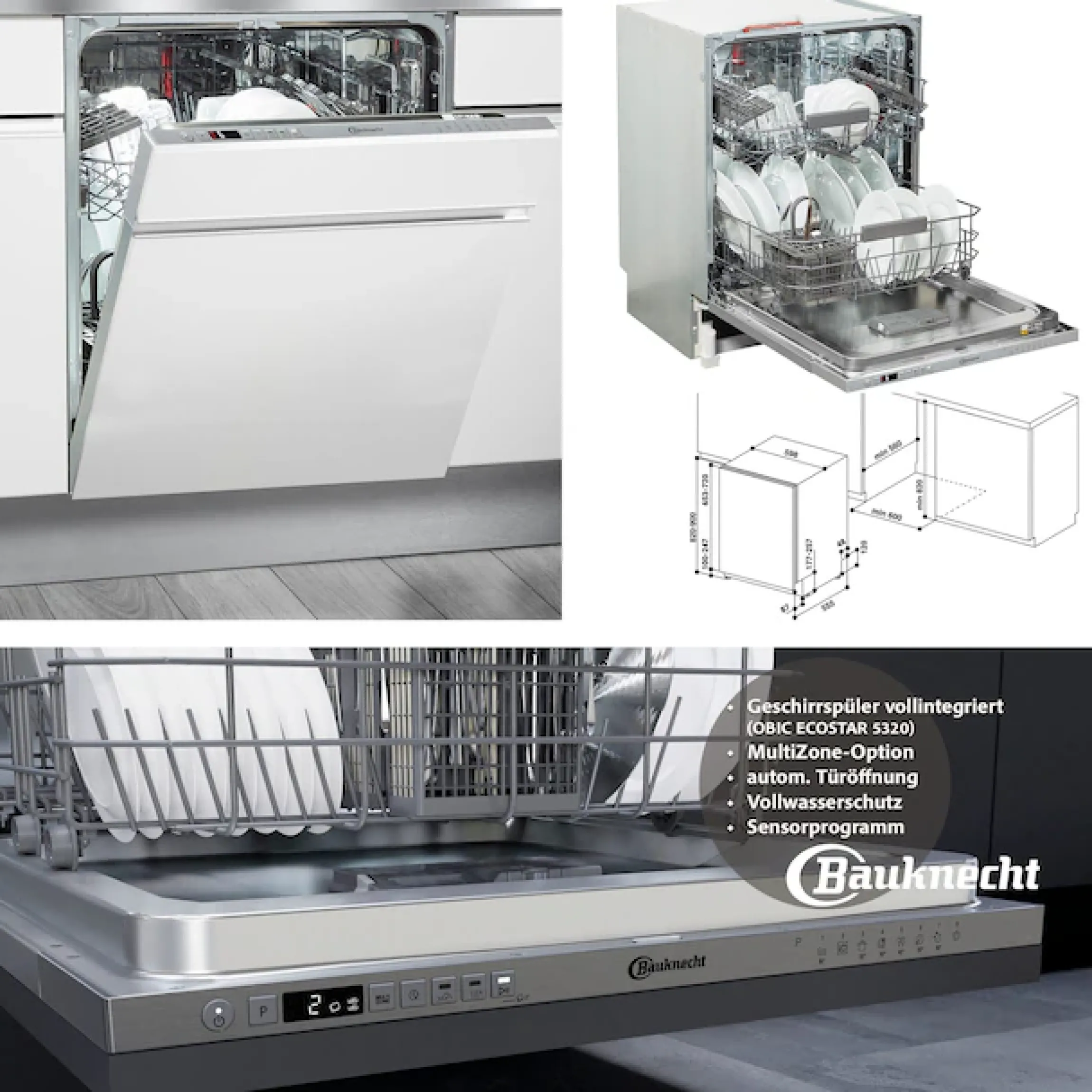 KOCHSTATION Küchenzeile »Betty« Breite 280 cm, mit E-Geräten von Bauknecht
