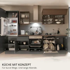 KOCHSTATION Küchenzeile »Cocco B/H/T 280x211x60 cm« Breite 280 cm, wahlweise mit E-Geräten und Induktion