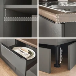 KOCHSTATION Küchenzeile »Cocco B/H/T 280x211x60 cm« Breite 280 cm, wahlweise mit E-Geräten und Induktion