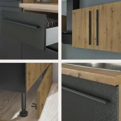 KOCHSTATION Küchenzeile »Florida mit 38mm starker Arbeitsplatte« Breite 220 cm, wahlweise mit E-Geräten, Soft-Close-Funktion
