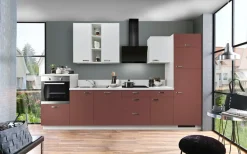 KOCHSTATION Küchenzeile »"KS-Bari", wahlw. mit E-Geräten & Geschirrspüler« Soft-Close-Funktion und Vollauszügen,vormontiert, Breite 340 cm