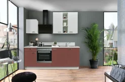 KOCHSTATION Küchenzeile »"KS-Bari", wahlw. mit E-Geräten« Soft-Close-Funktion und Vollauszug, vormontiert, Breite 220 cm