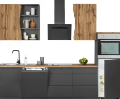 KOCHSTATION Küchenzeile »KS-Bruneck« 300 cm breit, Ceran-oder Induktionskochfeld, hochwertige MDF-Fronten