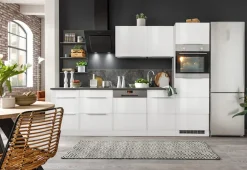 KOCHSTATION Küchenzeile »KS-Brindisi Breite 280 cm« wahlweise mit E-Geräten und Induktion, mit MDF-Fronten und Regal