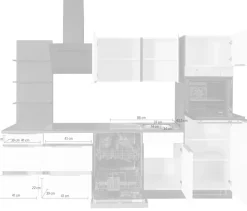 KOCHSTATION Küchenzeile »KS-Brindisi Breite 280 cm« wahlweise mit E-Geräten und Induktion, mit MDF-Fronten und Regal
