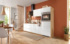 KOCHSTATION Küchenzeile »KS-Brindisi Breite 270 cm« wahlweise mit E-Geräten und Induktion, mit MDF-Fronten und Regal