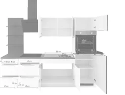 KOCHSTATION Küchenzeile »KS-Brindisi Breite 270 cm« wahlweise mit E-Geräten und Induktion, mit MDF-Fronten und Regal