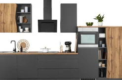 KOCHSTATION Küchenzeile »KS-Bruneck« 380 cm breit, Ceran-oder Induktionskochfeld, hochwertige MDF-Fronten