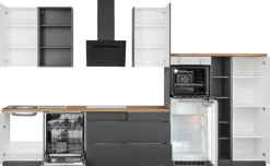 KOCHSTATION Küchenzeile »KS-Bruneck« 380 cm breit, Ceran-oder Induktionskochfeld, hochwertige MDF-Fronten