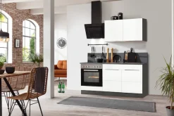 KOCHSTATION Küchenzeile »KS-Brindisi« Breite 210 cm, wahlweise mit E-Geräten, mit MDF-Fronten