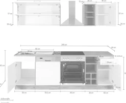 KOCHSTATION Küchenzeile »KS-Colmar« ohne E-Geräte, Breite 240 cm