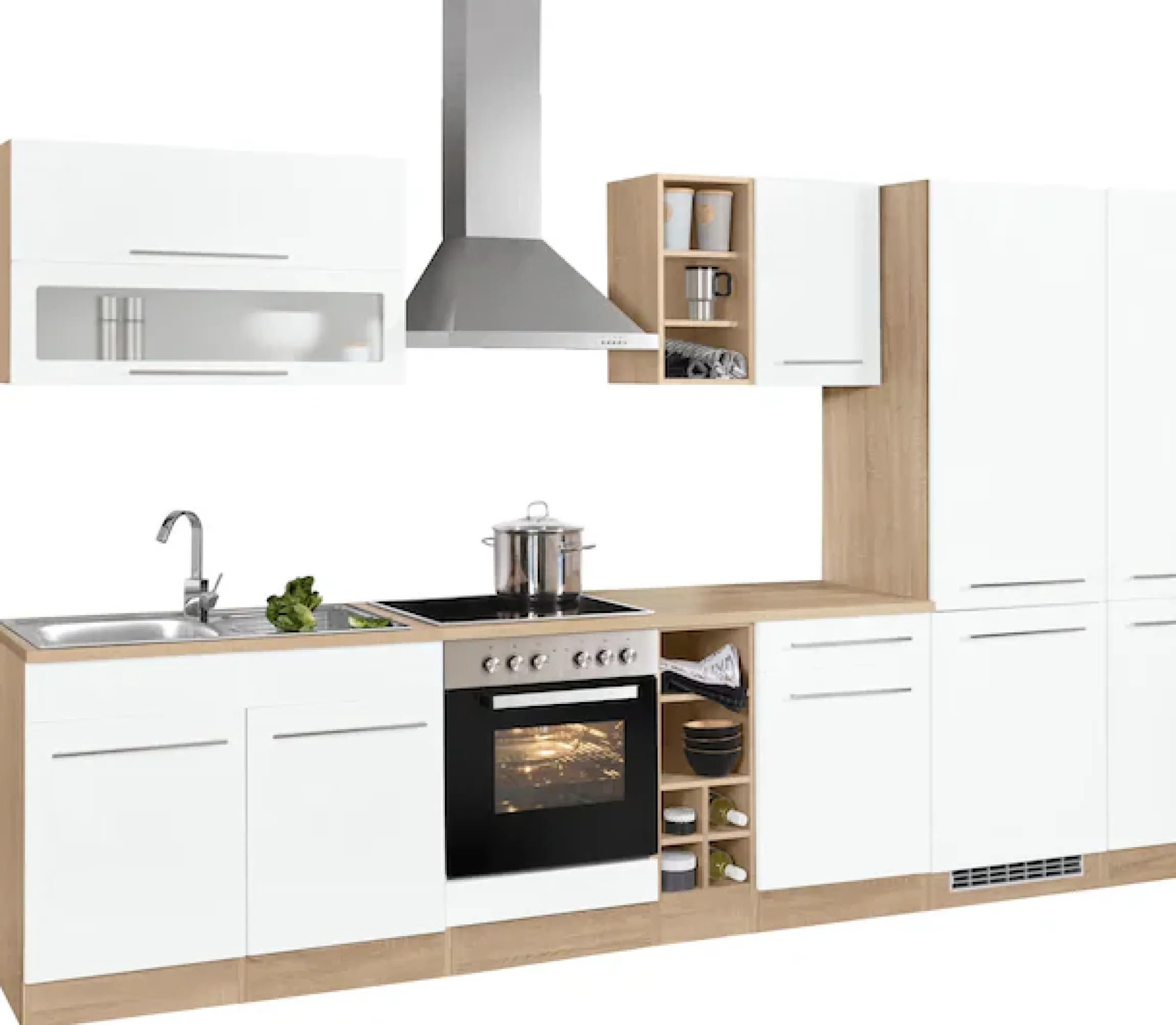 KOCHSTATION Küchenzeile »KS-Eton« ohne E-Geräte, Breite 330 cm