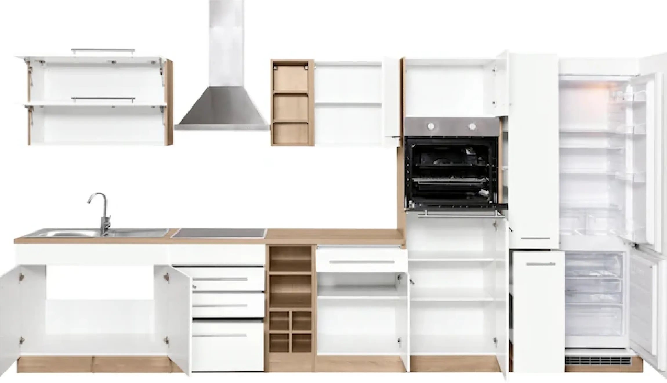 KOCHSTATION Küchenzeile »KS-Eton« mit E-Geräten, Breite 390 cm