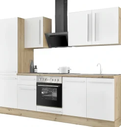 KOCHSTATION Küchenzeile »KS-Florida mit 38mm starker Arbeitsplatte« Breite 270 cm, wahlweise mit E-Geräten, Soft-Close-Funktion