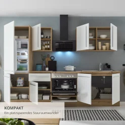 KOCHSTATION Küchenzeile »KS-Florida mit 38mm starker Arbeitsplatte« Breite 270 cm, wahlweise mit E-Geräten, Soft-Close-Funktion