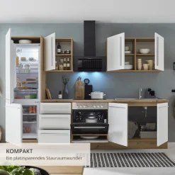 KOCHSTATION Küchenzeile »KS-Florida mit 38mm starker Arbeitsplatte« Breite 270 cm, wahlweise mit E-Geräten, Soft-Close-Funktion