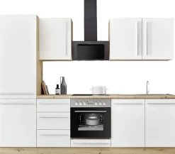 KOCHSTATION Küchenzeile »KS-Florida mit 38mm starker Arbeitsplatte« Breite 270 cm, wahlweise mit E-Geräten, Soft-Close-Funktion