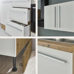 KOCHSTATION Küchenzeile »KS-Florida mit 38mm starker Arbeitsplatte« Breite 210 cm, wahlweise mit E-Geräten, Soft-Close-Funktion