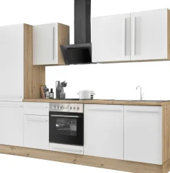 KOCHSTATION Küchenzeile »KS-Florida mit 38mm starker Arbeitsplatte« Breite 280 cm, wahlweise mit E-Geräten, Soft-Close-Funktion