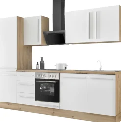 KOCHSTATION Küchenzeile »KS-Florida mit 38mm starker Arbeitsplatte« Breite 280 cm, wahlweise mit E-Geräten, Soft-Close-Funktion