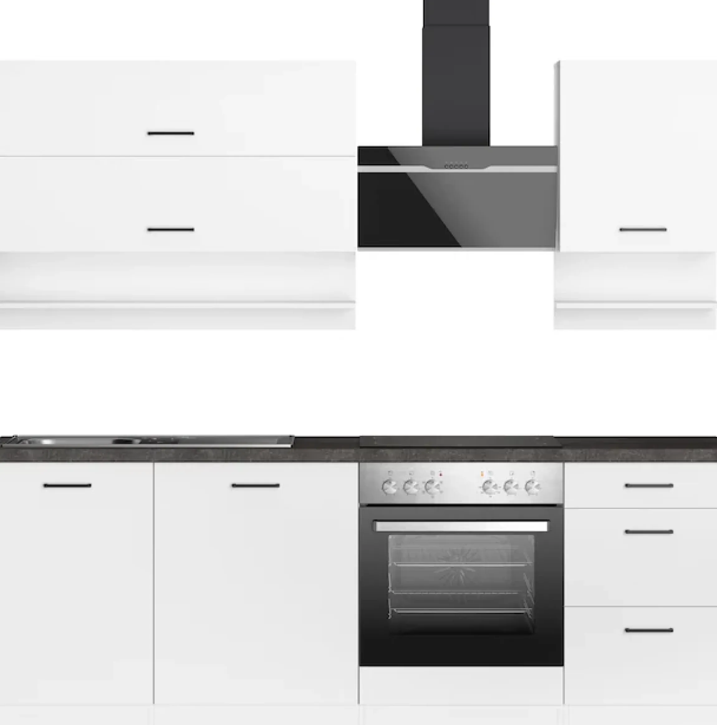 KOCHSTATION Küchenzeile »KS-Frieda Breite 220 cm« wahlweise mit E-Geräten, mit 38mm starker Arbeitsplatte