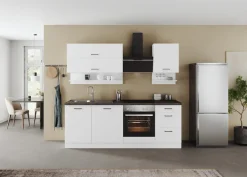 KOCHSTATION Küchenzeile »KS-Frieda Breite 220 cm« wahlweise mit E-Geräten, mit 38mm starker Arbeitsplatte