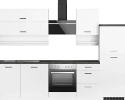 KOCHSTATION Küchenzeile »KS-Frieda Breite 280 cm« wahlweise mit E-Geräten, mit 38mm starker Arbeitsplatte