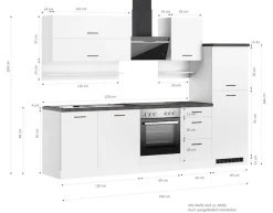 KOCHSTATION Küchenzeile »KS-Frieda Breite 280 cm« wahlweise mit E-Geräten, mit 38mm starker Arbeitsplatte
