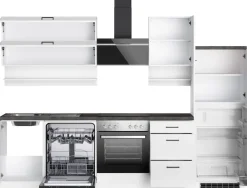 KOCHSTATION Küchenzeile »KS-Frieda Breite 280 cm« wahlweise mit E-Geräten, mit 38mm starker Arbeitsplatte