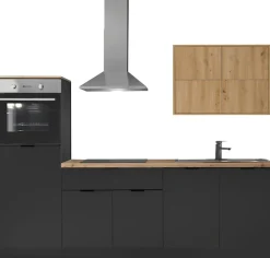 KOCHSTATION Küchenzeile »KS-Georgia, mit 38mm starker Arbeitsplatte« Breite 250 cm, wahlweise mit E-Geräten und Kühlschrank