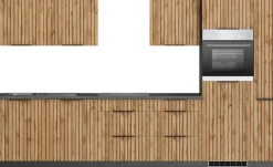 KOCHSTATION Küchenzeile »KS-Lagos, wahlweise mit E-Geräten, Spüle edelstahl oder schwarz« Breite 330cm, GK-oder Induktionskochfeld,mit oder ohne Kühlschrank